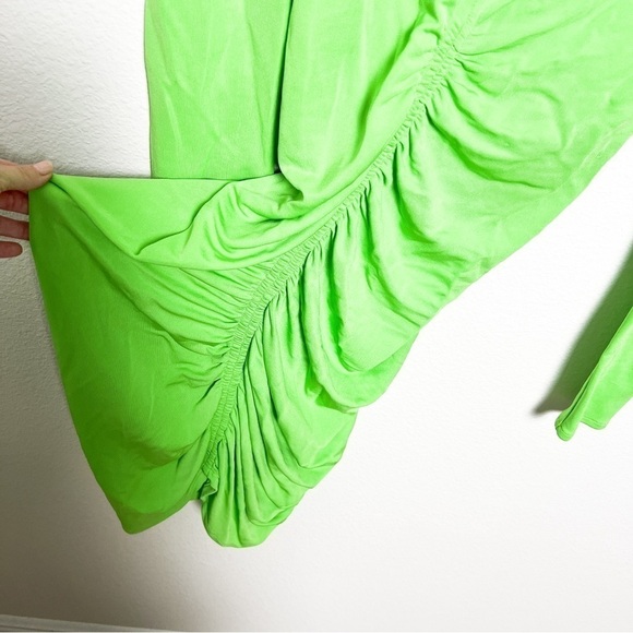 Givenchy Evening Ruched Crepe Dress in Jersey Green Gathered hidden zipper sz 40 - Picture 5 of 14